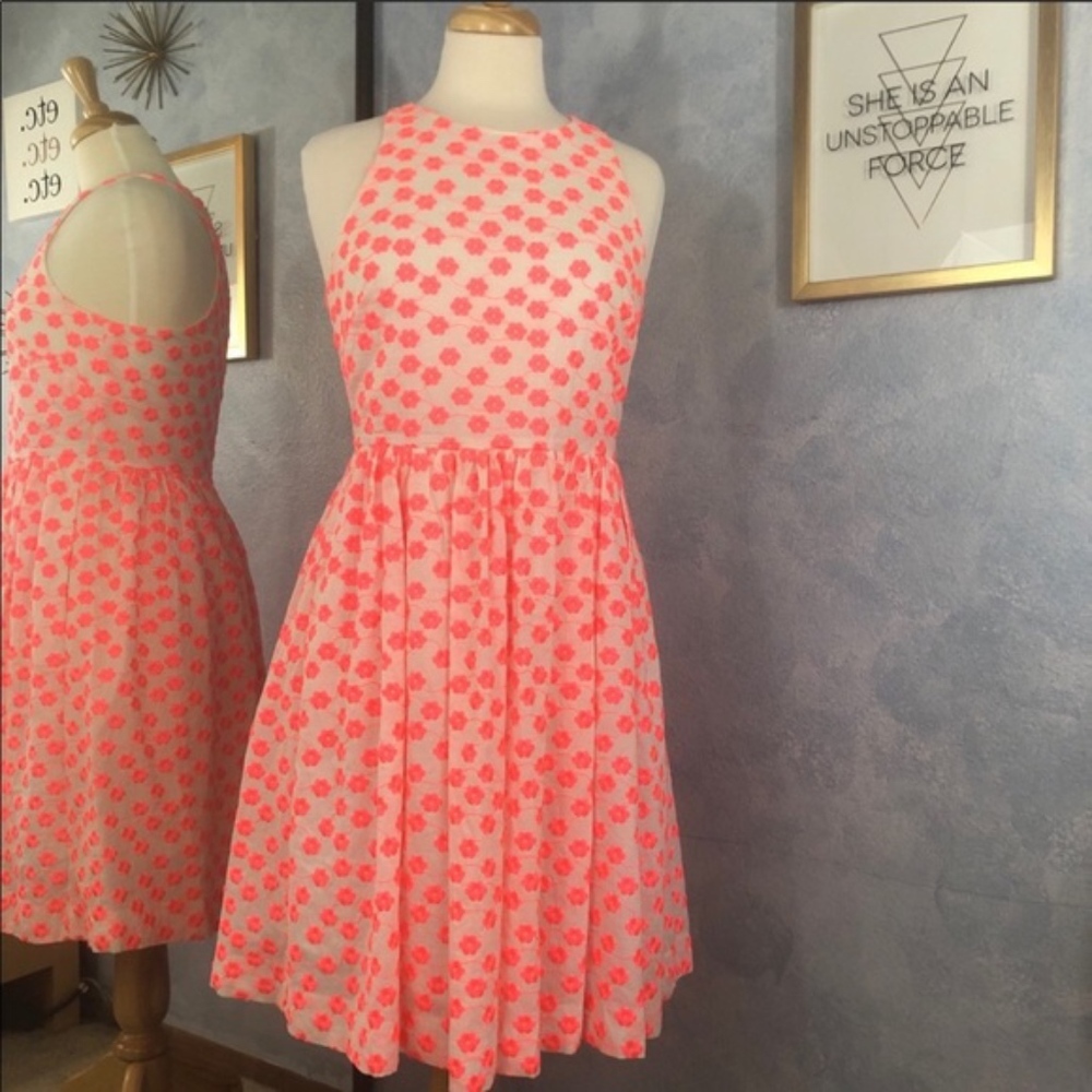 J Crew Neon Flower Dress